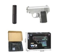Пистолет металлический W3+ с глушителем