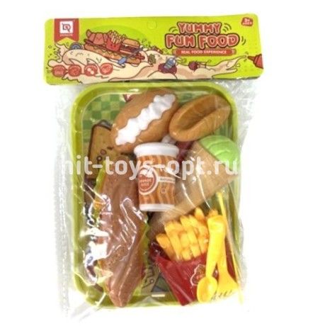 Набор фаст фуда в пакете на доске 11 эл, размер 18*29см.