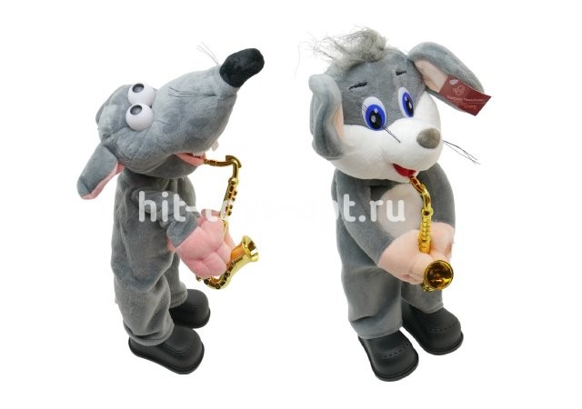 Мышка с Саксофоном 39см, Танцует/Поет