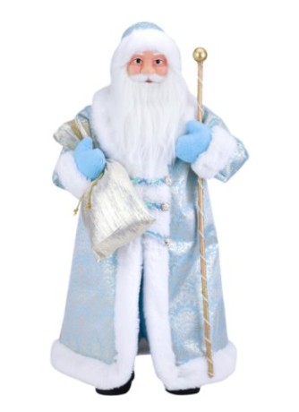 Сувенир Дед Мороз в голубой шубе с посохом, 45 см