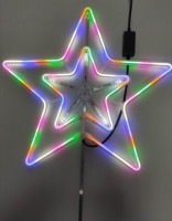 Фигура Звезда 60см (ГИБКИЙ НЕОН), мульти, с эффектом х/бел пульсирования, дл шнура 88см, УЛИЦА