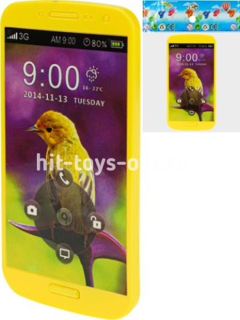 Муз. телефончик"Смартфон"цвет микс(12.5*6.4*1.3см,звук,бат.1.5V AAA не в компл.)