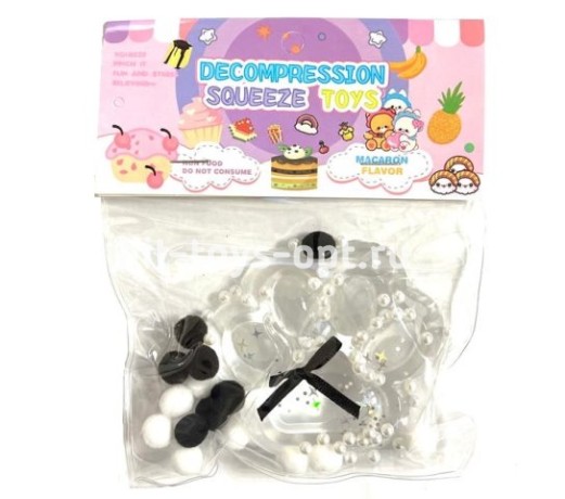 Антистресс Сквиш Лапка Прозрачная с Бантиком + Мини Лапка + пампоны + Ворс (отдельно)