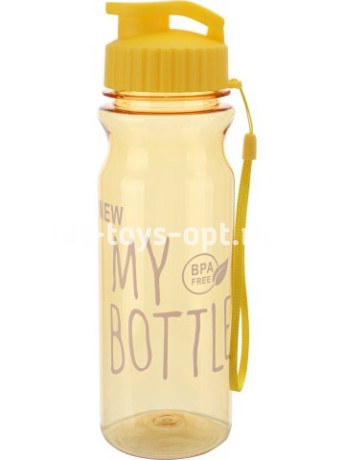 Бутылка для воды пластиковая "На спорте", цвкт ассорти, 450 мл, 22*6,5*6,5