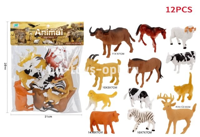 Набор диких и домаш животных 7917 28*21 12 в уп
