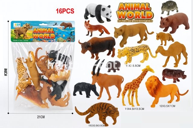 Набор диких животных с пандой 7924 16 животных 32*20