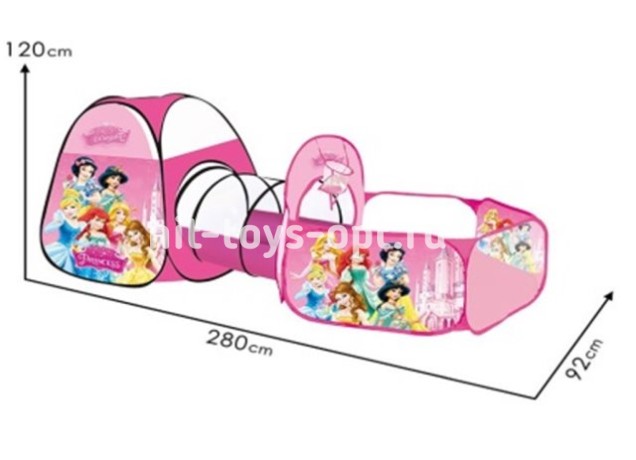 Детская палатка тоннель Принцессы, 280*92*120