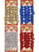 Новогоднее украшение. Набор ёлочных бантов, 12 шт &quot;Диско&quot; в ассортименте, 5.5*5 см