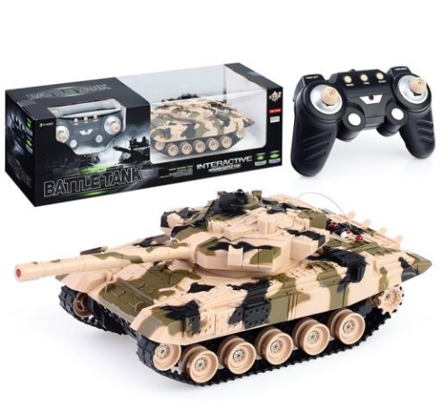 Интерактивный инфракрасный боевой танк на аккумул, вращающаяся башня, регулируемы угол наклона ствол