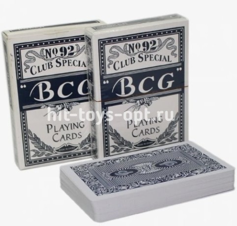 Карты игральные "BCG - 92", 54 шт, красная/синяя рубашка