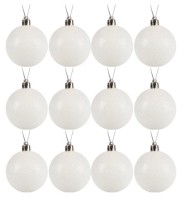 Набор шаров 4см 12шар белые ИСКРА