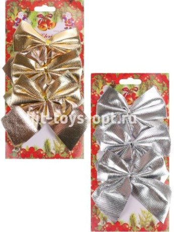Набор ёлочных бантов, 3 шт "Торжество", в ассортименте, 11*14 см