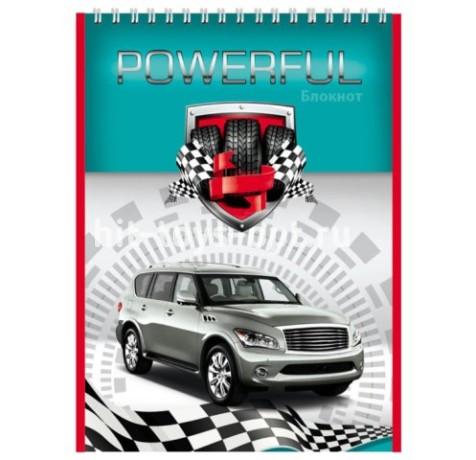 Блокнот А7 40л.гребень КРОССОВЕРЫ НА ФИНИШЕ обл.-мелов. картон, блок-офсет,в клетку Б40-7745