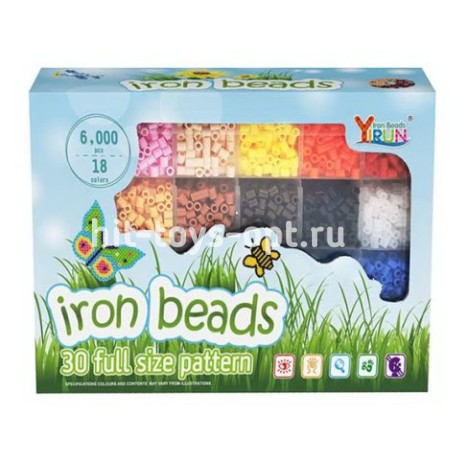 Термомозайка 6000 бусинок, 18 цветов