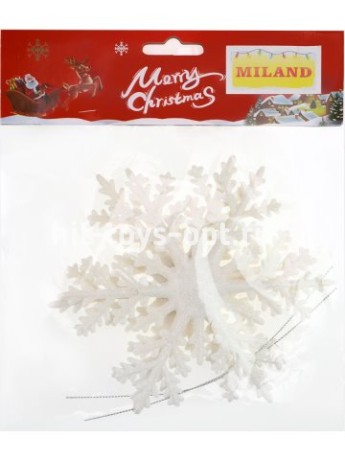 Набор ёлочных подвесок, 2 шт. Блестящие снежинки, 15 см