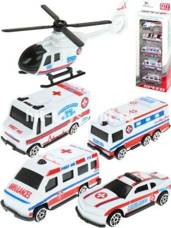 Набор машинок "Скорая помощь"(10,2х4х26,7 см)(5 машинок), в коробке