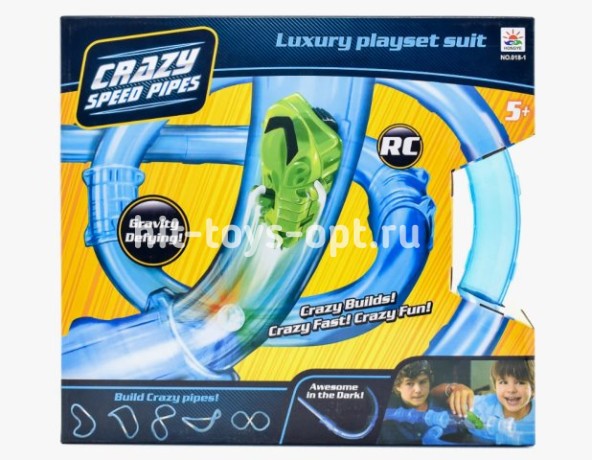 Трубопроводные гонки Magic Pipes - 1 машинка и 24 детали - размер 36см*40см*8см