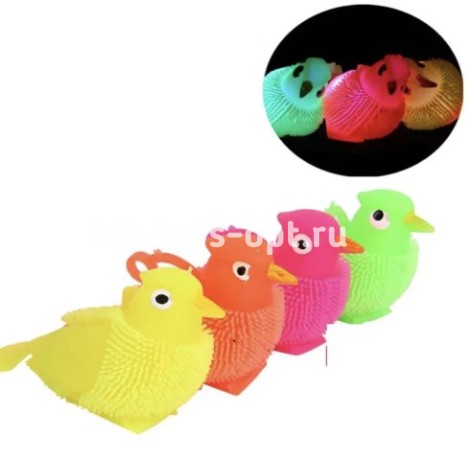 Антистресс Птичка 14см на веревке СВЕТ, в уп 24шт. цена за шт.