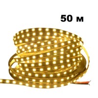 Дюралайт 50м диод круглый, диаметр 9,5мм, на 1метре 18 диодов, ТЕПЛО-БЕЛЫЙ, 3жилы, с евровилкой