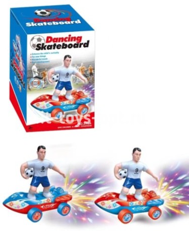 Футболист на Скейте, свет/звук/движение, размер 19см*13см12см.