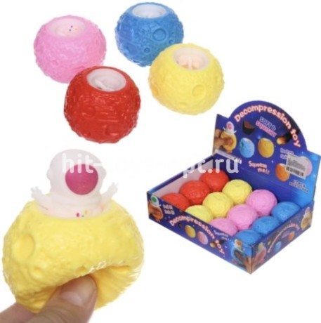 Антистресс Давилка Космонафт в планете, в уп 12шт. цена шт.