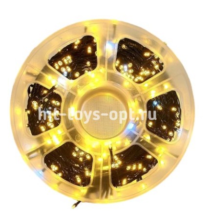 Уличная,светодиодная гирлянда на бухте "ГРАНЕН.ЛАМПОЧКА"  (50М/240Л) черный  провод с режимамиТеплый