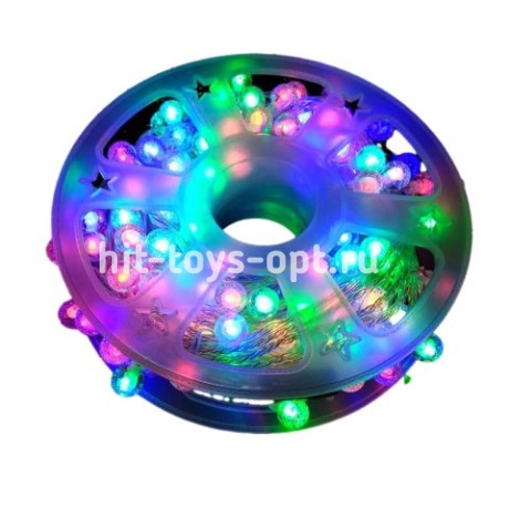 Уличная,светодиодная гирлянда на бухте " ПРОЗРАЧНАЯ ЛАМПОЧКА" С МЕРЦАНИЕМ, черн.провод  ( 50м/240л)