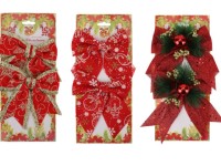 Набор ёлочных бантов, 2 шт &quot;Дух рождества в ассорти&quot;, 14*15 см