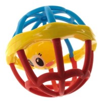 Погремушка шарик в пакете со смайликом, размер 13см