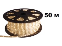 Дюралайт 50м диод круглый, диаметр 13мм, на 1метре 36 диодов, ТЕПЛО-БЕЛЫЙ, 3жилы, с евровилкой