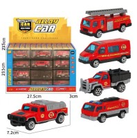 Металлически машинки 60 в уп 7 см ассорти Пожарные
