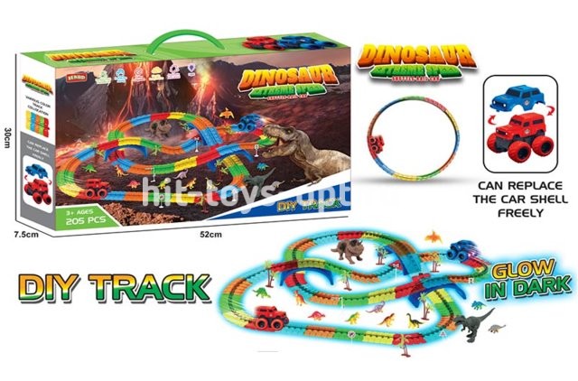 Трек Динозавр 205 дет на аккумул размер 52*30
