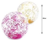 Надувной мячик с блеском 40 см ассорти