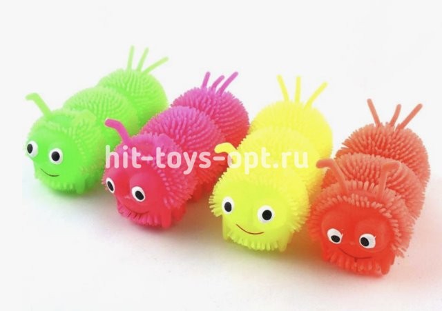 Антистресс Гусеница СВЕТ 11см, в уп 24шт. цена за шт.