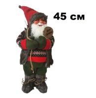 Дед Мороз 45см в темно-зеленом костюме, в пакете 181881
