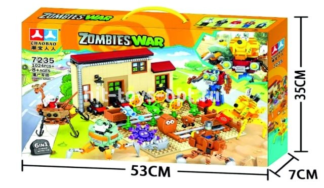 Конструктор Зомби Против Растений, 1024 дет.