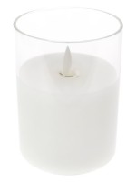 Светодиодная восковая LED свеча в прозрачном стекле 10 см