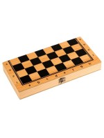 Шашки деревянные (фигуры пластик) (34х17 см) в пакете