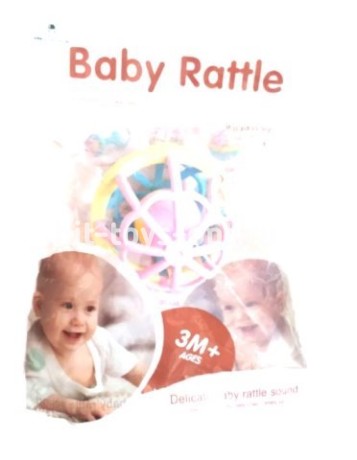 Погремушка мячик+смайлик в пак, размер 11см