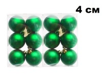 Набор шаров 4см 12шар 9цв матовые в пр пл уп