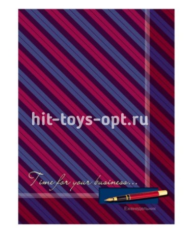 Еженедельник недатированный А4 72 листа Проф-Пресс "Косые полосы" обл. 7БЦ глянц. ламин.