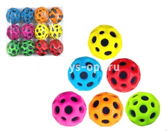 Мяч Прыгающий ПУ, цвет микс, в уп 12шт. цена за шт.