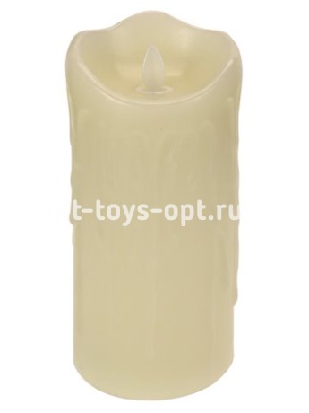 Светодиодная LED свеча"Уютный вечер" 7.5*17.5 (Теплый желтый свет, без пульта )