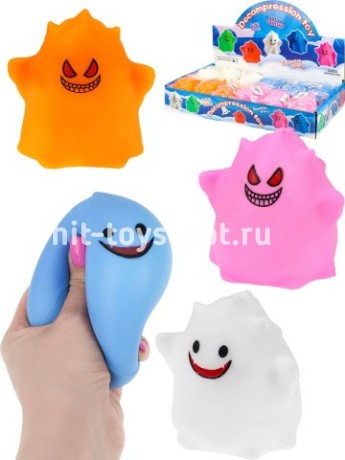 Антистресс-мялка "Призрак" цвет микс, в шоубоксе, 6х8х8 см в уп 12шт. цена за шт.