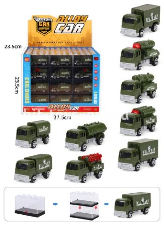 Металлически машинки 60 в уп 7 см ассорти Военные