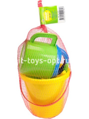 Набор для Песка (ведро 0,85, лейка+лопатка 13см, грабля 13см)