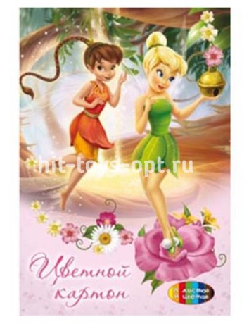 Картон 8цв. А4 8л. Проф-Пресс.золото+серебро DISNEY ФЕИ-27,