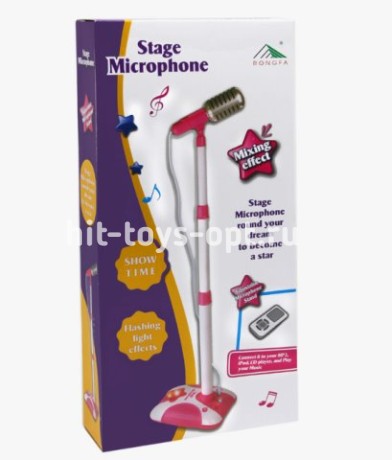 Микрофон на подставке синий с мп3 и подключ , размер 43*21