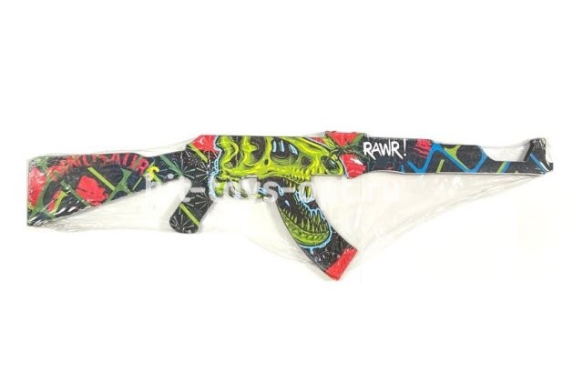 Деревянный Автомат с Принтом, 59см