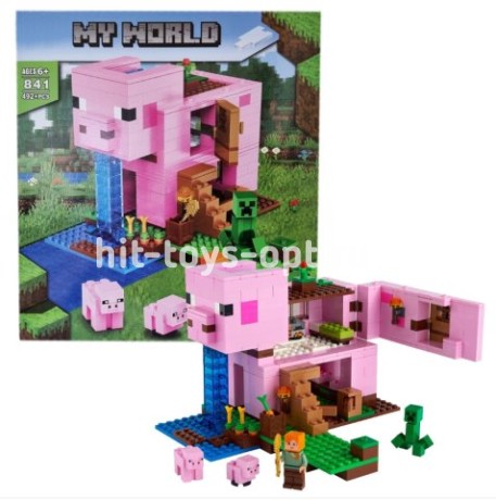 Конструктор Майнкрафт Свинка 492 дет